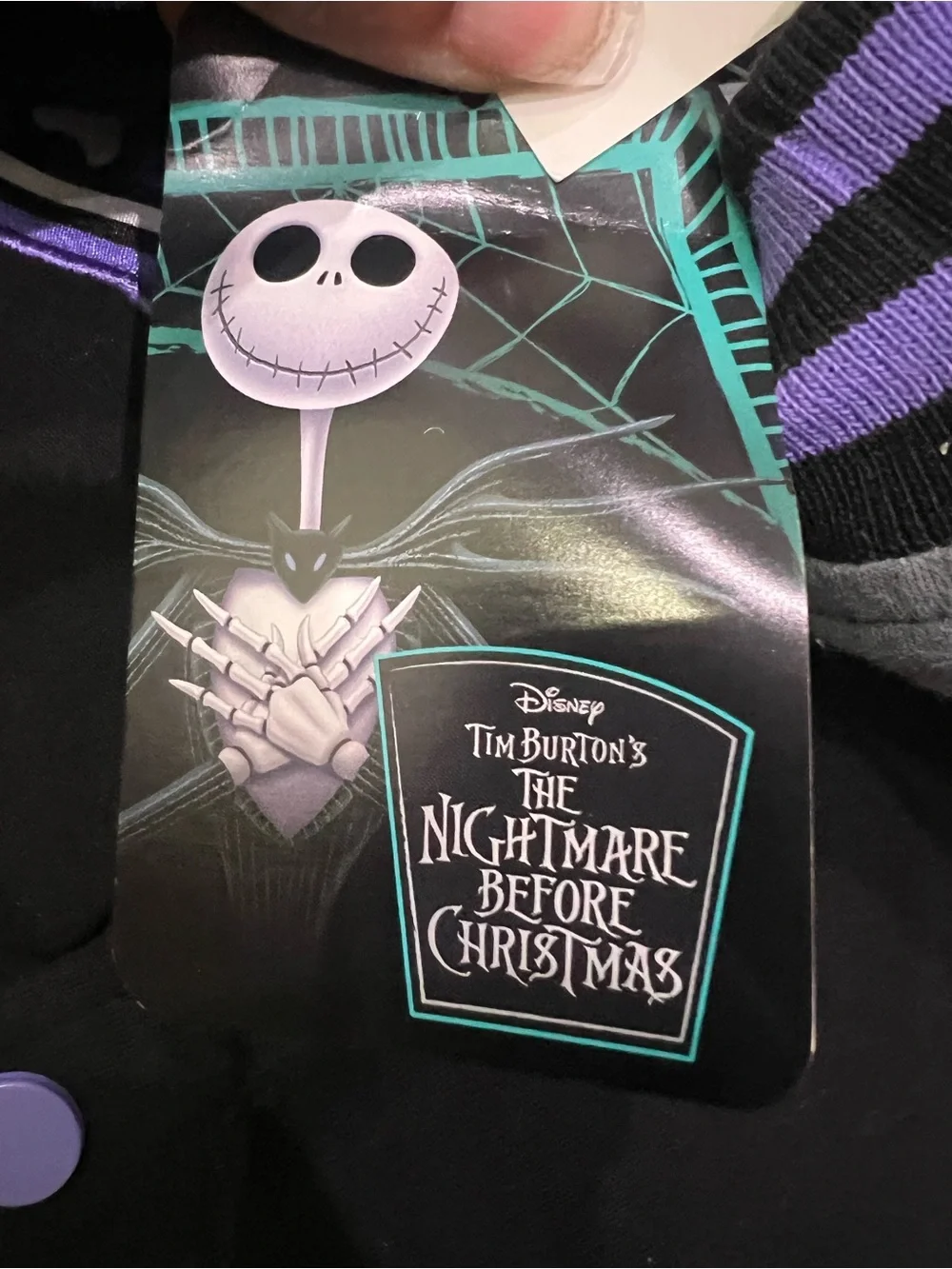 BRAND NEW Nightmare Before Christmas Varsity Jacket - Black, Gray,Purple Size 4T
